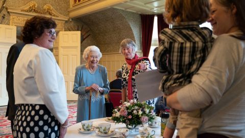 The Queen spoke with representatives from Little Discoverers, a local group that provides early education for pre-school children with movement difficulties and delayed development.
