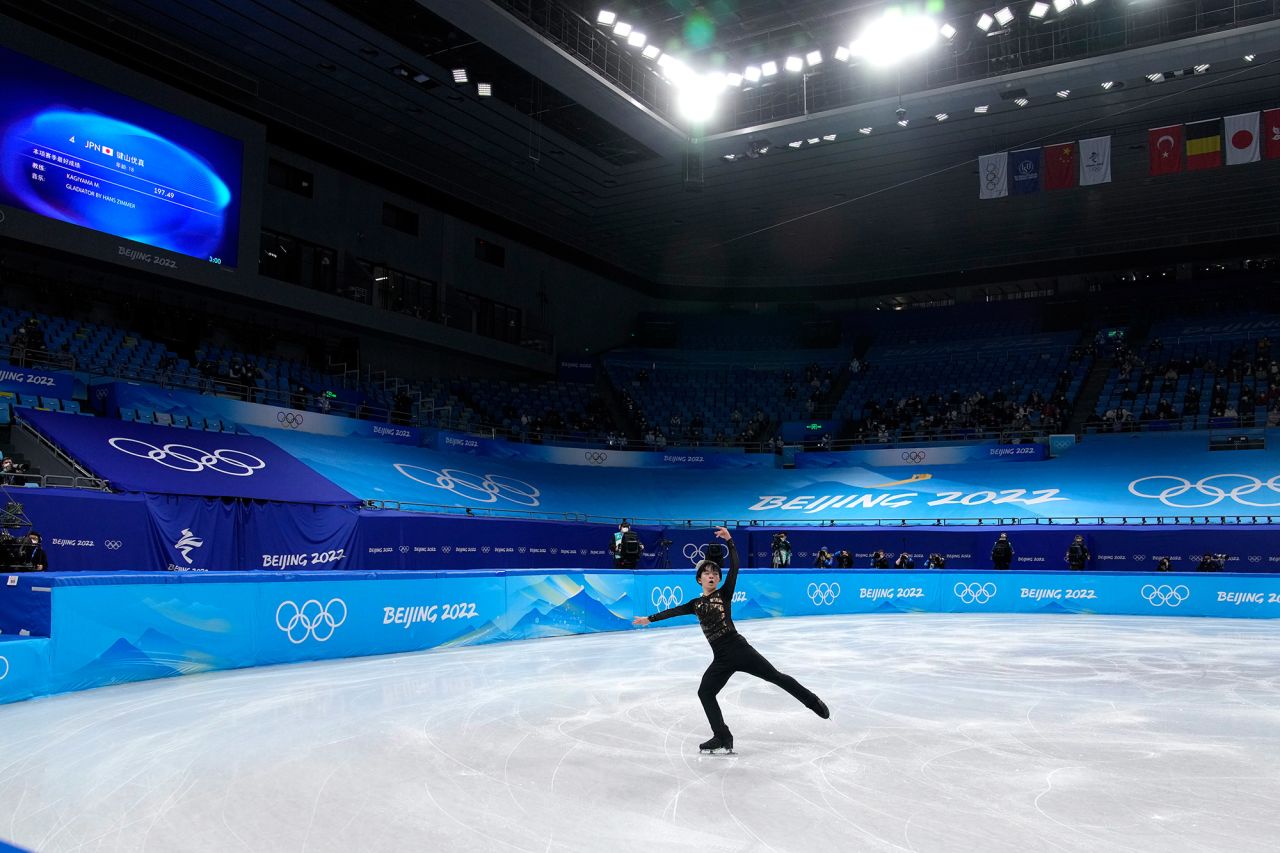 Japanese figure skater Yuma Kagiyama competes in the team event on February 6.