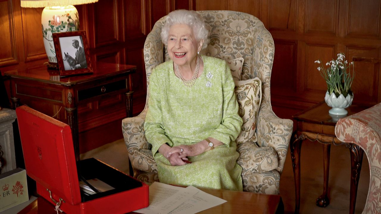 In this handout image released by Buckingham Palace on Sunday, the Queen is photographed at Sandringham House to mark the start of her Platinum Jubilee year.