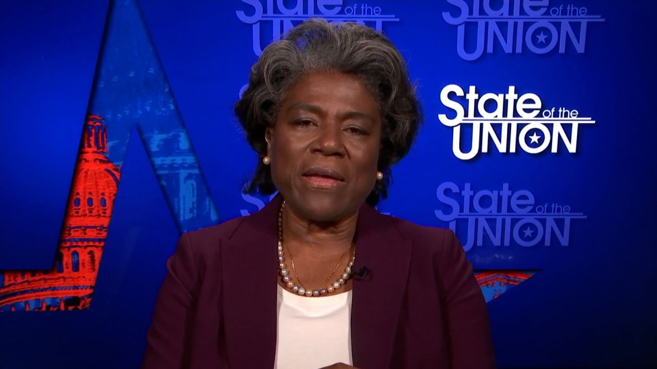US Ambassador to the United Nations Linda Thomas-Greenfield on CNN's "State of the Union" on Sunday, February 6, 2022. 