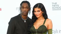 Recording artist Travis Scott and Kylie Jenner attend the 72nd annual Parsons Benefit presented by The New School at The Rooftop at Pier 17 on Tuesday, June 15, 2021, in New York. 