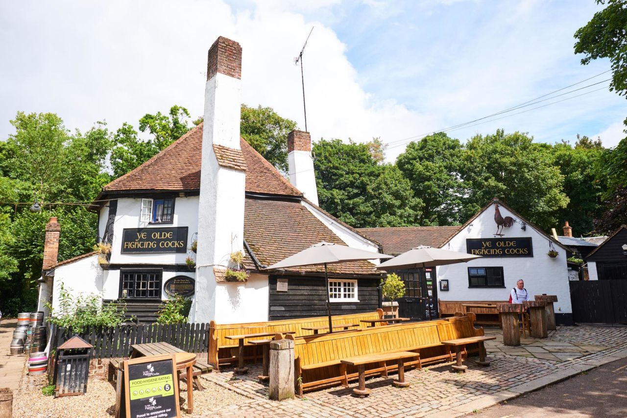 The pub is in the city of St. Albans, north of London.