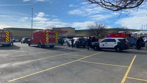Law enforcement vehicles and ambulances responded to the Fred Meyer store in Richland on Monday.