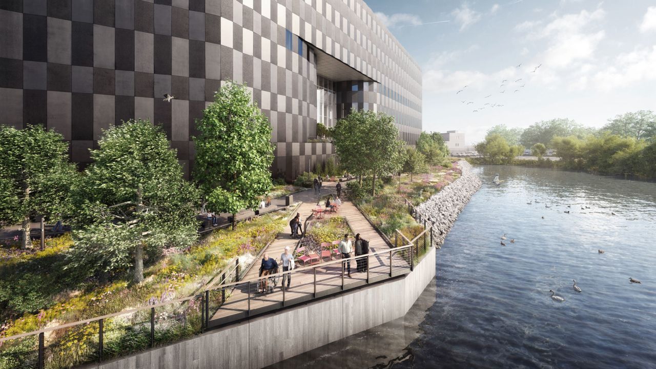 A waterfront promenade will be opened to the public.