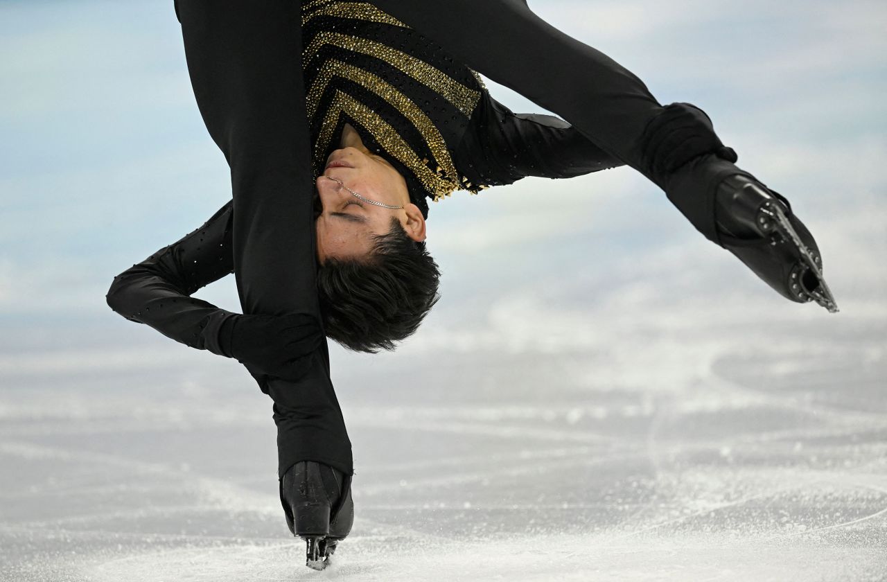 Mexican figure skater Donovan Carrillo performs his short program on Tuesday, February 8. Carrillo, <a href="https://www.cnn.com/world/live-news/beijing-winter-olympics-02-08-22-spt/h_405d93109c7f78b272e6aea4e1a2c87a" target="_blank">Mexico's first Olympic figure skater in 30 years,</a> was also his country's flag bearer in the opening ceremony.