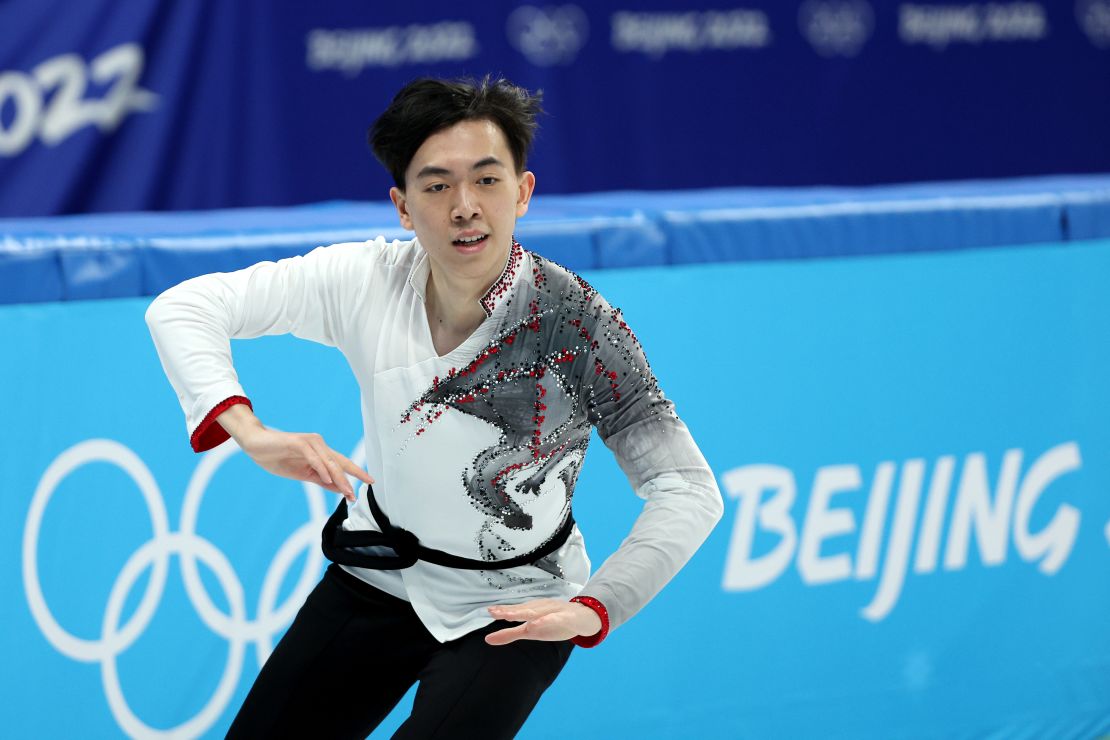 Zhou in action during the team event.
