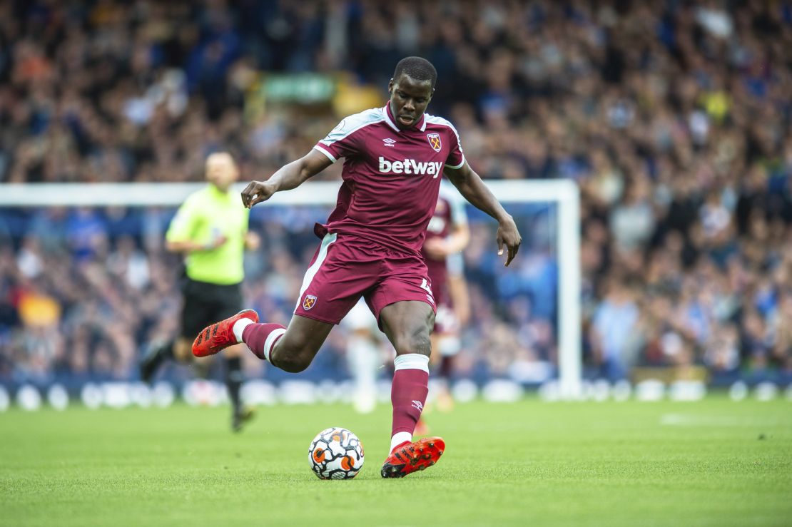 Zouma, photographed on the pitch for West Ham, has apologized for the footage.