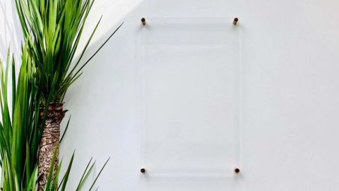 Blank Acrylic Dry Erase Writing Board with Standoffs