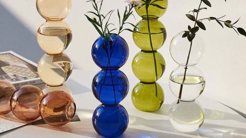 Colorful Bubble Glass Bud Vases