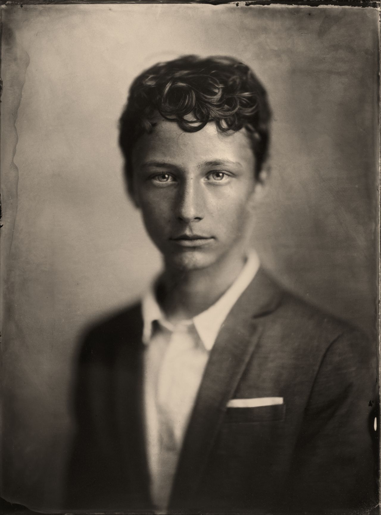 "Mathis" by French photographer Patrick Bosc captures the model, Mathis Fugeray, by using a vintage large format camera.