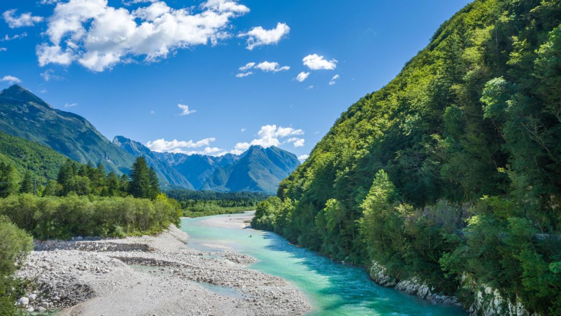 <strong> Soča Valley: </strong>The Soča River, one of the most exquisite in Europe, has impossibly clear blue-green waters which make it a favorite with kayakers and rafters. <br />