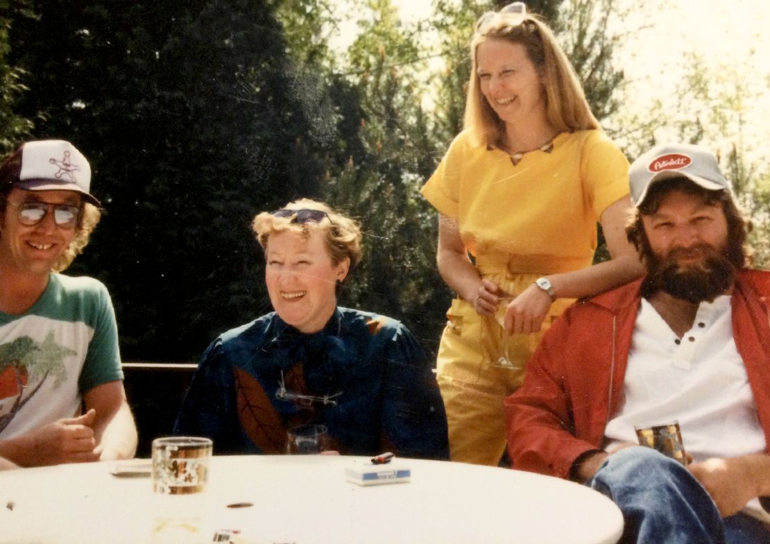 The Mitchell family is pictured here together about 15 years ago, David (right) sits with his sister Jane, mother Marg and brother Bruce.