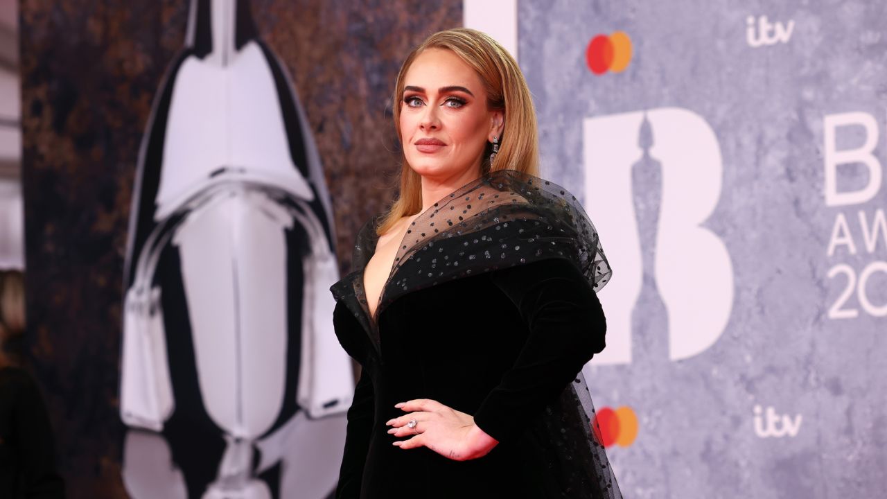 Adele on the red carpet at The BRIT Awards in London.
