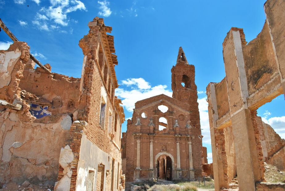 <strong>Belchite, Spain: </strong>This tiny village in northeastern Spain has been left relatively untouched since it was destroyed in the Spanish Civil War.