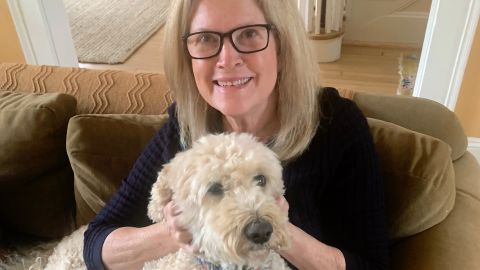 Mary Brittingham, with her beloved dog Alfie, has experienced three episodes of broken heart syndrome.