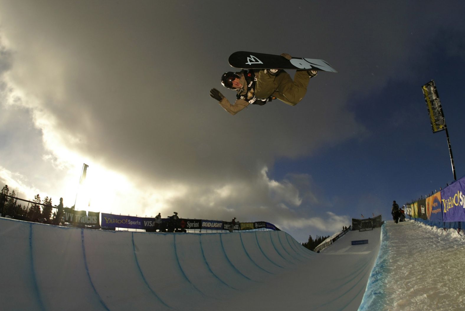 White soars over the halfpipe during a US Grand Prix event in Breckenridge, Colorado, in 2002.