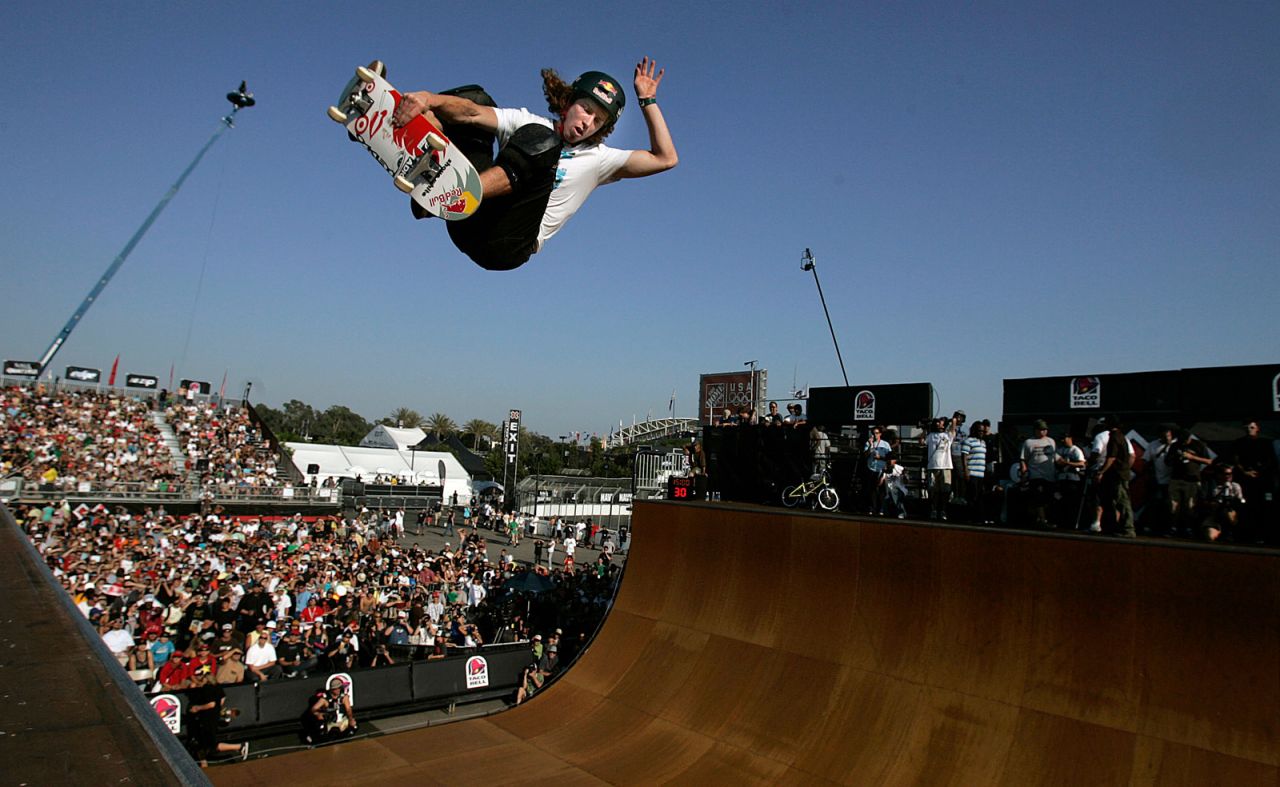 White wows the crowd during an X Games skateboarding event in 2008. He won the bronze medal that year in the vert competition.