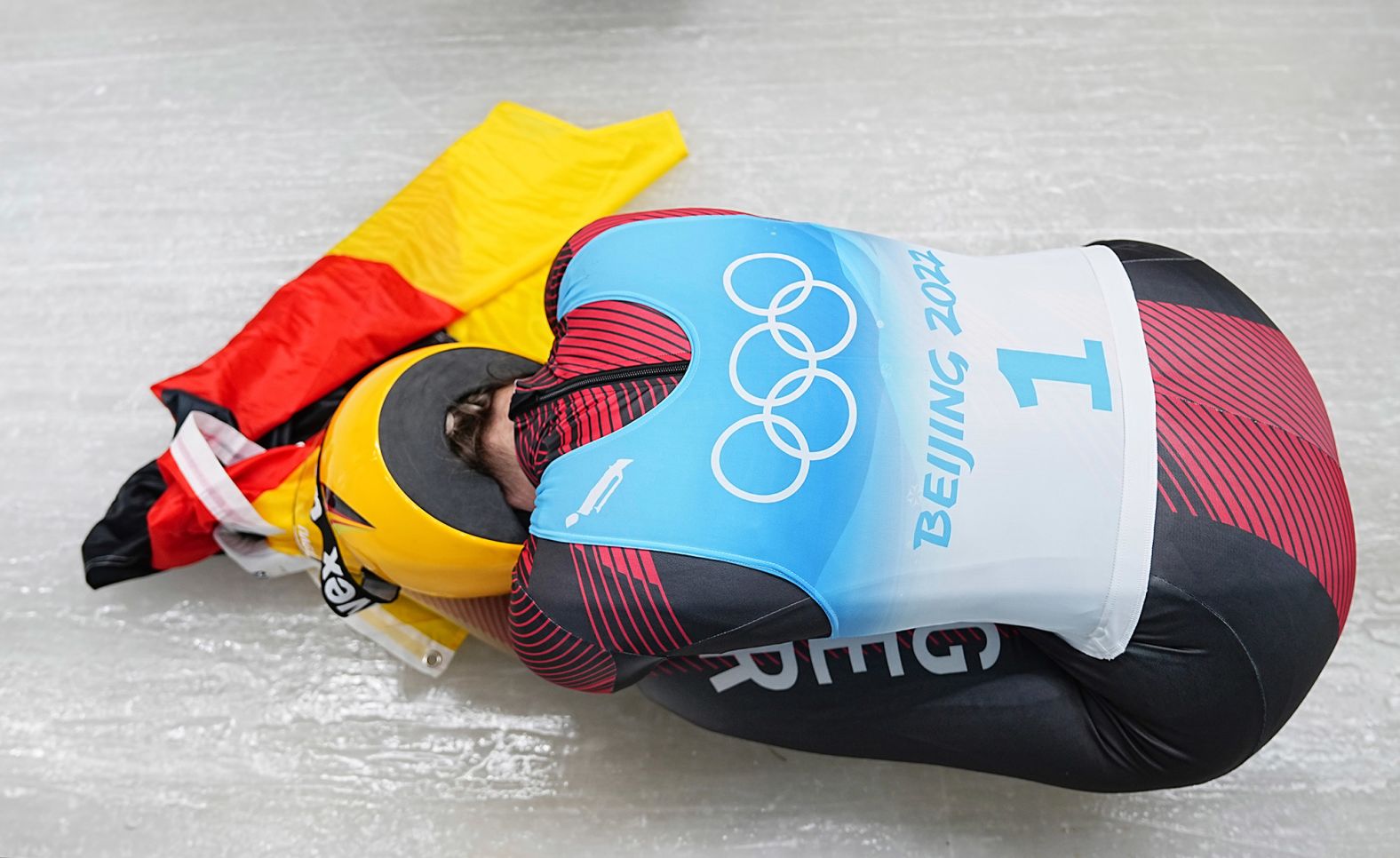 German luger Natalie Geisenberger reacts February 8 after <a href="index.php?page=&url=https%3A%2F%2Fwww.cnn.com%2Fworld%2Flive-news%2Fbeijing-winter-olympics-02-08-22-spt%2Fh_14693f9c1e90706775604fabdab2c152" target="_blank">winning singles gold for the third straight Olympics.</a> Geisenberger is tied with Italy's Armin Zöggeler as the most decorated luger in Olympic history. This was her sixth medal in all and her fifth gold.