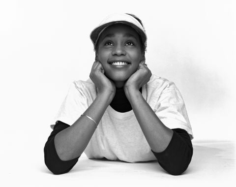 Whitney Houston is photographed in February 1982, when she was a senior in high school.