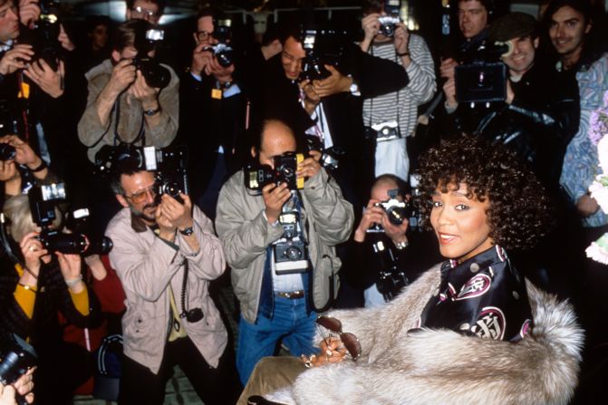 Whitney Houston arrives in London, England, ahead of her Moment of Truth World Tour.