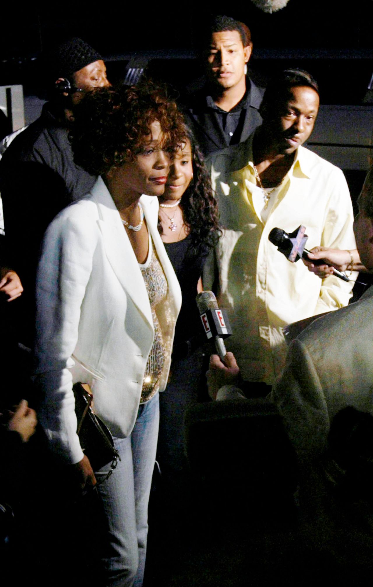 Whitney Houston and Bobby Brown arrive in Atlanta, Georgia, on June 27, 2005, for the premier of Bravo's new show, "Being Bobby Brown."