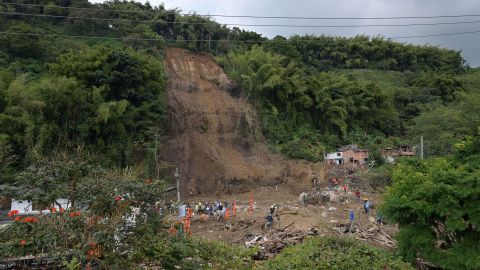 Heavy rainfall and unstable ground caused Tuesday's landslide in Pereira, Colombia.