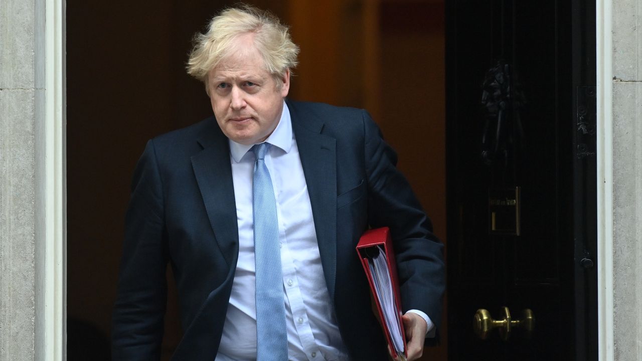 Prime Minister Boris Johnson leaves 10 Downing Street, London, to attend Prime Minister's Questions at the Houses of Parliament on Wednesday.