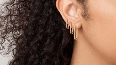 Aurate Triple Threat gold hoop earrings set