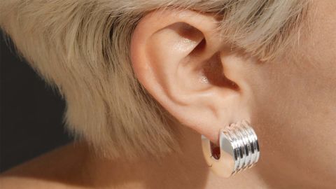 Jenny Bird Toni Superwide Ribbed Hoops