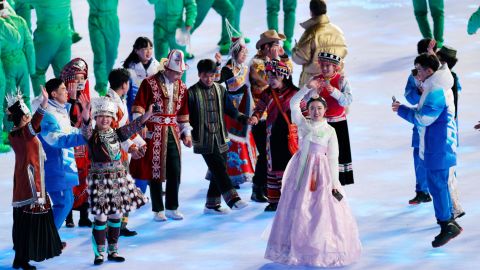A dress worn by a performer, second from right, sparked outrage in South Korea. 