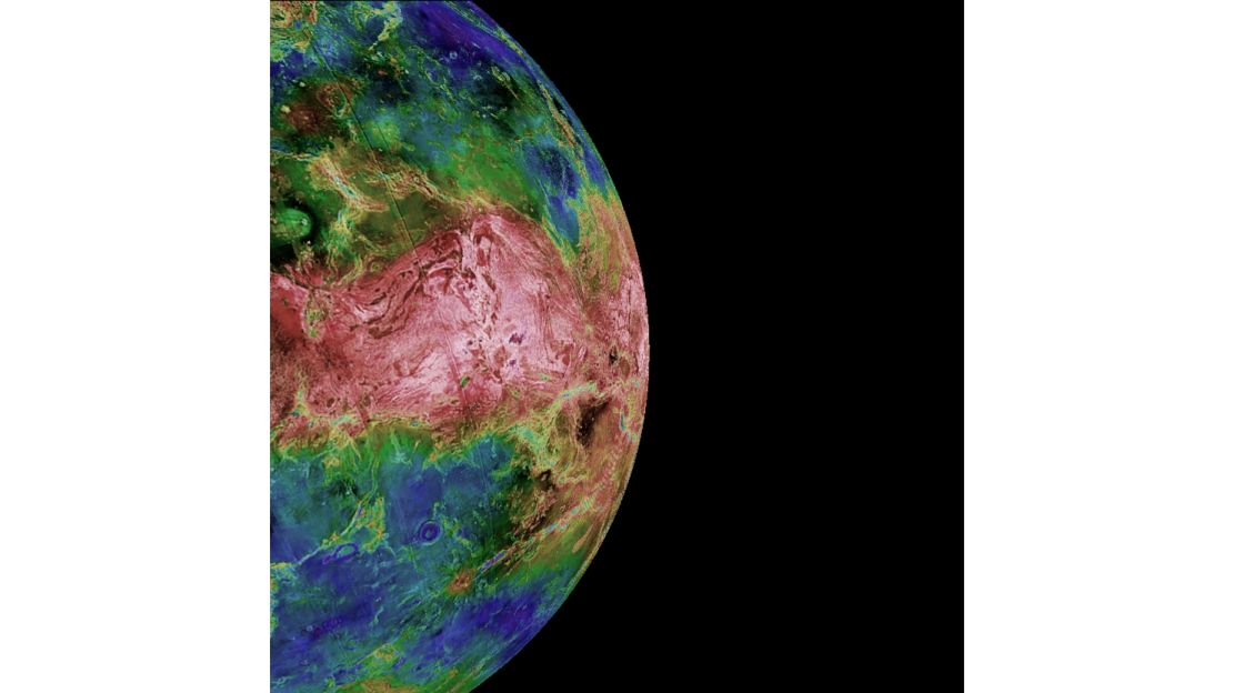 The Magellan mission created this radar map of Venus in the 1990s.