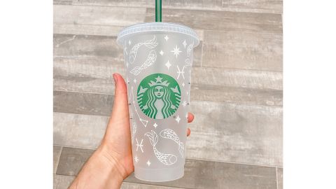 Itssimplykz Pisces Zodiac Starbucks Reusable Tumbler 