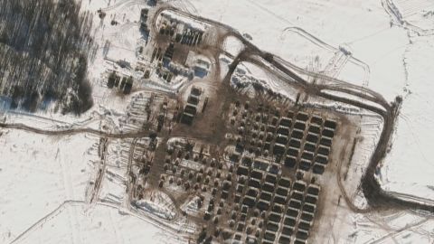 This satellite image shows an area near Kursk, Russia.