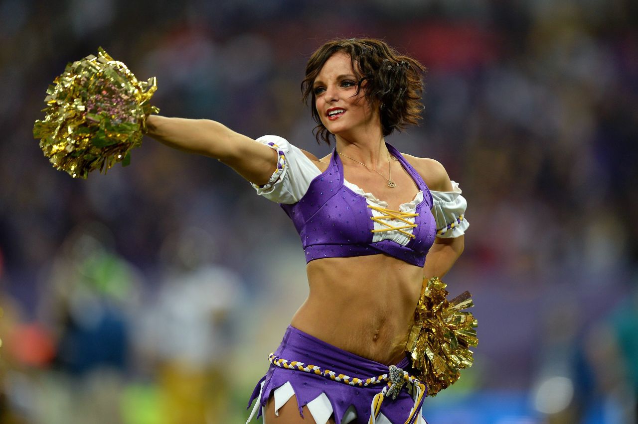 A Minnesota Vikings cheerleader in 2013.