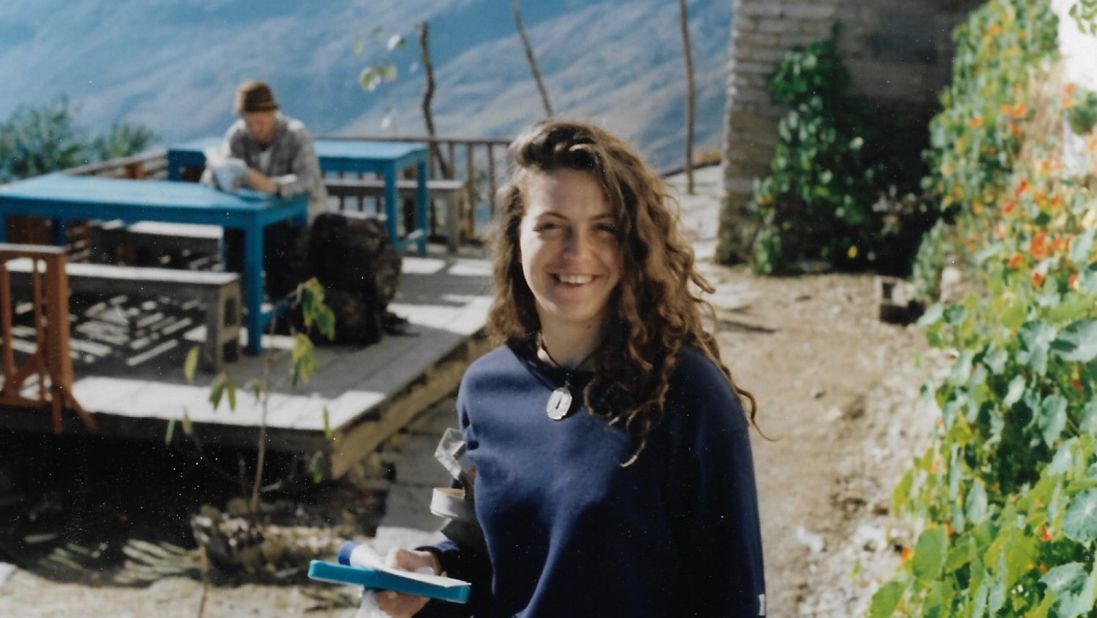 <strong>Slow-burning connection: </strong>Here's Mandy the morning of February 14, 1996. She says there were no sparks on day one, but her connection with Lee steadily grew as they trekked through the Himalayas together.