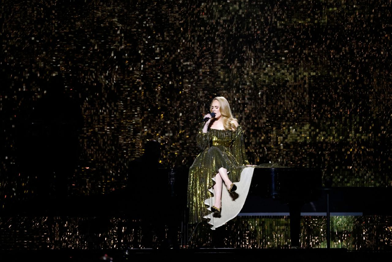 Singer Adele <a href="https://www.cnn.com/2022/02/08/entertainment/adele-brit-awards/index.html" target="_blank">performs during the BRIT Awards</a> in London on Tuesday, February 8.