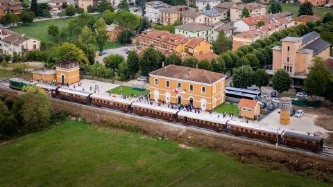 This is one of Italy's vintage tourist trains.