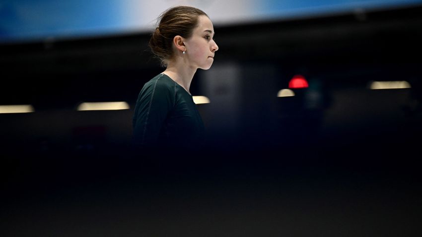 Russia's Kamila Valieva attends a training session on February 11, 2022 prior the Figure Skating Event at the Beijing 2022 Olympic Games. (Photo by Anne-Christine POUJOULAT / AFP) (Photo by ANNE-CHRISTINE POUJOULAT/AFP via Getty Images)