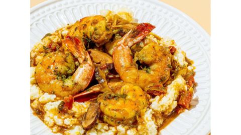 Commander's Palace Shrimp and Cognac with Creole Cream Cheese Grits