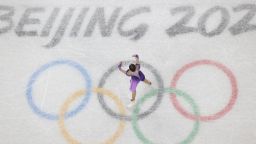 FILE: ROC, Russian Olympic Committee, figure skater Kamila Valieva rects during team event women single short program at Capital Indoor Stadium in Beijing, China on February 6, 2022. According to some medias, ROC Valieva was tested positive for doping, and might be disqualified. 