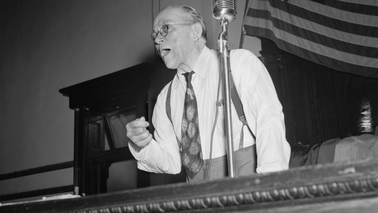 US Sen. Theodore G. Bilbo of Mississippi ran for reelection in 1946 on a White supremacy platform.