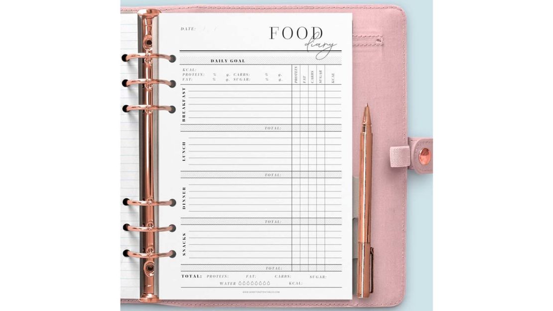 Morning Rose Society Printable Daily Food Journal