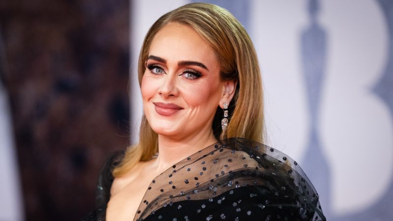 Adele Pole Dances in Suit and Pumps During Night Out in London