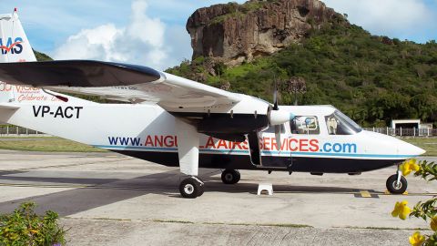 The flight from Sint Maarten to Anguilla is operated by Anguilla Air Services on a Britten-Norman Islander.