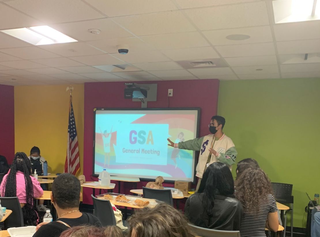 Javi Gomez, a Miami high school senior, leads his school's Gay-Straight Alliance and teaches his fellow students about queer and trans history.