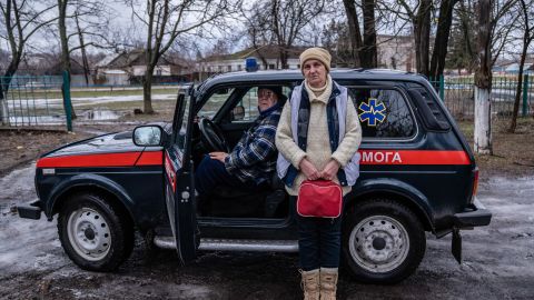 Vova drives a Lada Niva, a four-wheel-drive vehicle that he and his wife use to visit patients at home. They moved from the nearby city of Luhansk 15 years ago. "We planned to retire here," Schwez said.