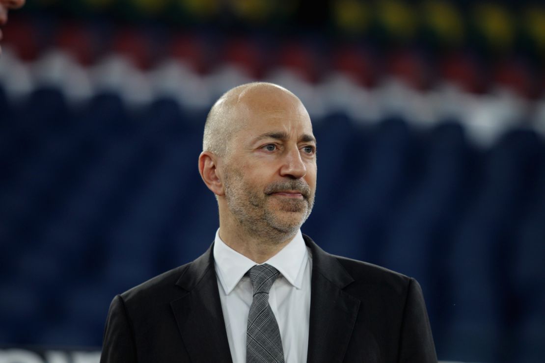Gazidis looks on during the Serie A match between Lazio and AC Milan at the Stadio Olimpico on July 4, 2020.