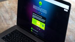 The Cent website is seen on a laptop. The NFT marketplace has suspended buying and selling, citing "rampant" fakes and plagiarism.