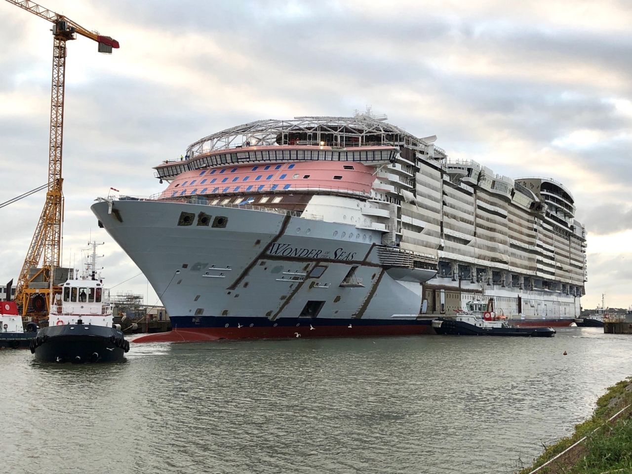 <strong>Huge vessel: </strong>The 236,857-ton vessel was built at Royal Caribbean's Chantiers de l'Atlantique shipyard in Saint-Nazaire, France, over three years.