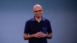 Satya Nadella, chief executive officer of Microsoft Corp., pauses while speaking during a Microsoft product event in New York, U.S., on Wednesday, Oct. 2, 2019. 